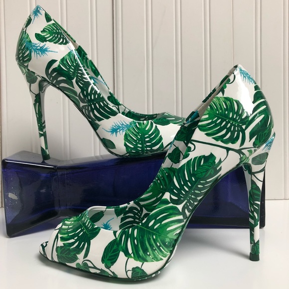 Aldo Shoes - Aldo "Stellaa47" Tropical Statement Peep Toe Heels